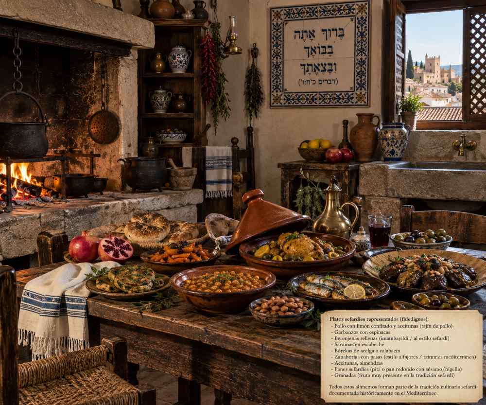 Cocina Sefardí realizada con IA